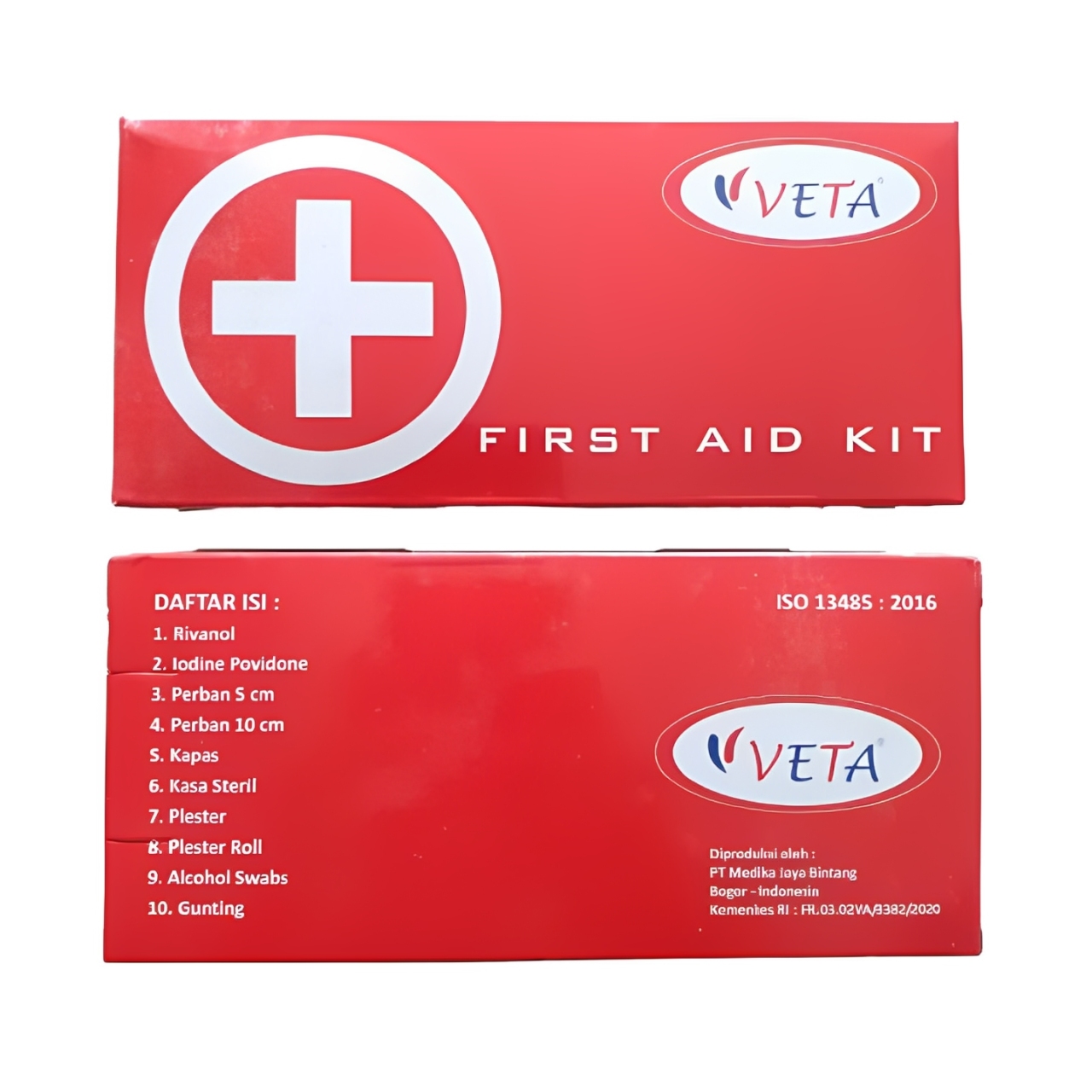 Kotak P3K Plastik Isi 10 Item Merk Veta First Aid Kit